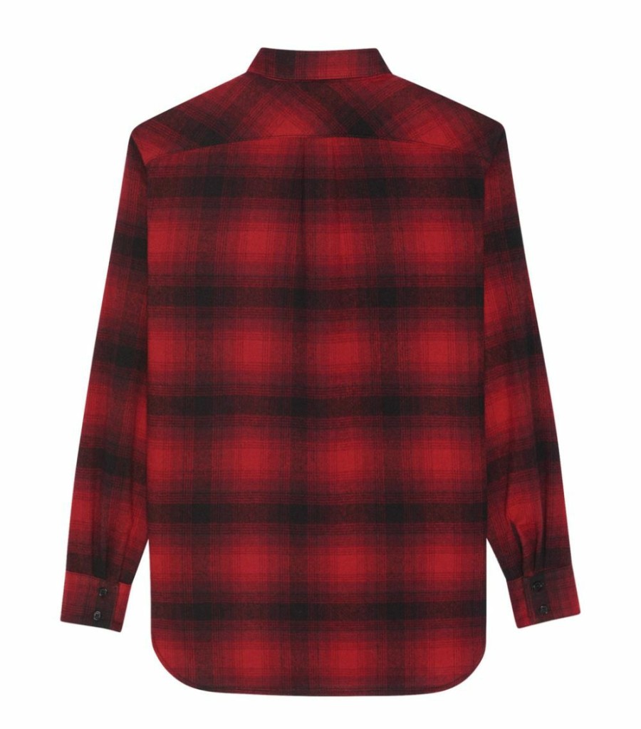 Men * | Promo Saint Laurent Oversized Check Shirt 6463 Casual Shirts