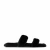 Women * | Cheapest Saint Laurent Mink Fur Sandals 1000 Flat Sandals