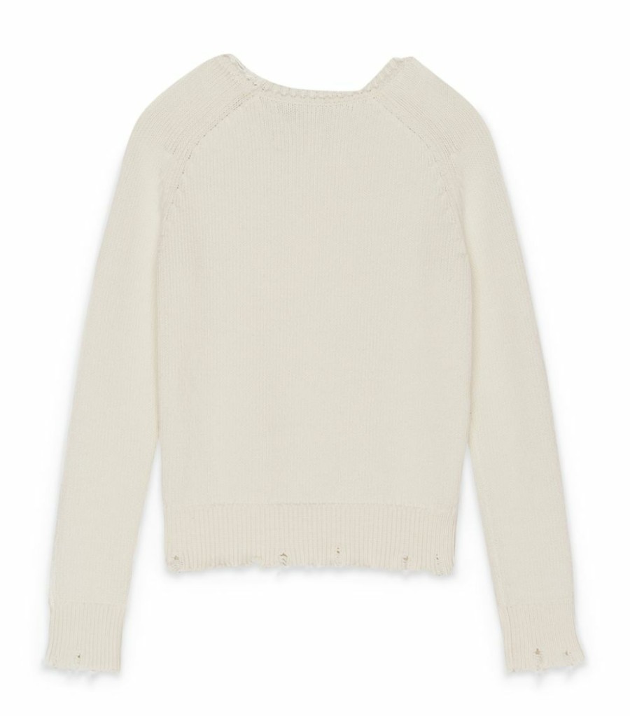 Men * | Best Sale Saint Laurent Distressed Sweater 9502 Jumpers